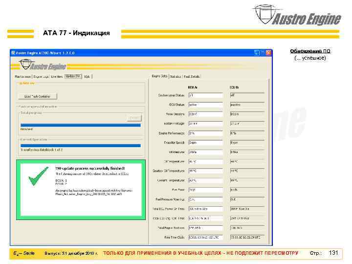 ATA 77 - Индикация Обновление ПО (… успешное) E 4 – Serie Выпуск: 3.