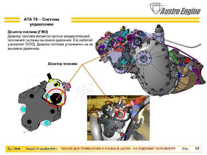 ATA 76 – Система управления Дозатор топлива (FMU) Дозатор топлива является частью аккумуляторной топливной