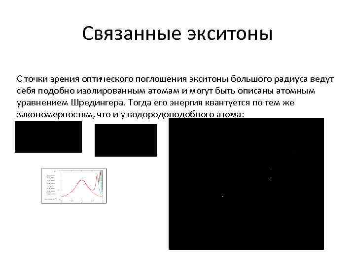 Связанные экситоны С точки зрения оптического поглощения экситоны большого радиуса ведут себя подобно изолированным