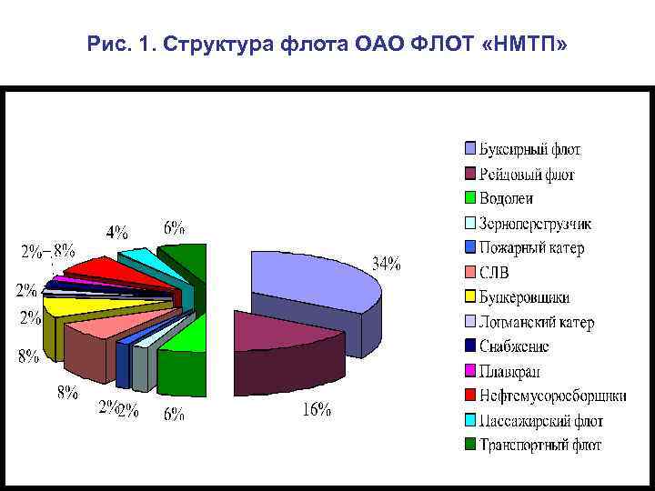 Рис. 1. Структура флота ОАО ФЛОТ «НМТП» 
