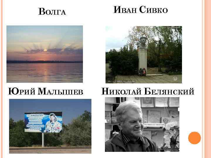 ВОЛГА ЮРИЙ МАЛЫШЕВ ИВАН СИВКО НИКОЛАЙ БЕЛЯНСКИЙ 