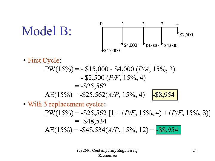 Model B: 0 1 2 3 4 $2, 500 $4, 000 $15, 000 $4,