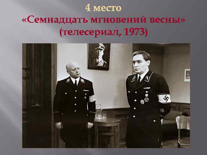 4 место «Семнадцать мгновений весны» (телесериал, 1973) 