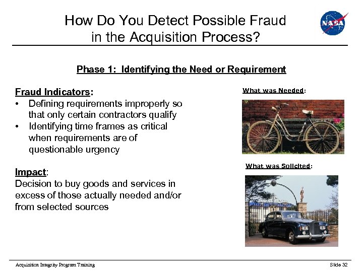 How Do You Detect Possible Fraud in the Acquisition Process? Phase 1: Identifying the