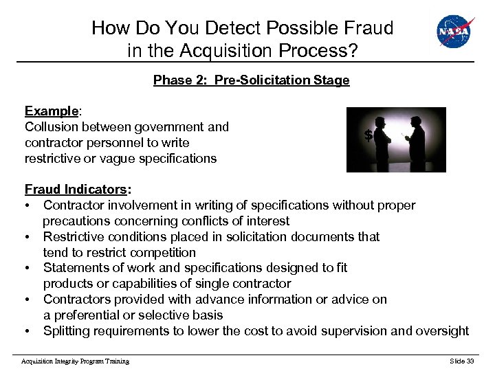 How Do You Detect Possible Fraud in the Acquisition Process? Phase 2: Pre-Solicitation Stage