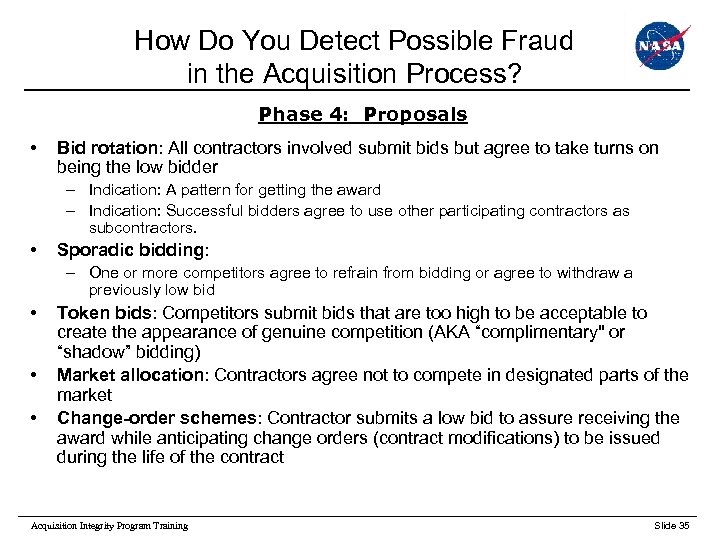 How Do You Detect Possible Fraud in the Acquisition Process? Phase 4: Proposals •