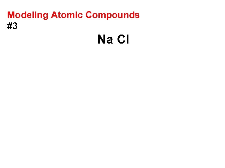 Modeling Atomic Compounds #3 Na Cl 