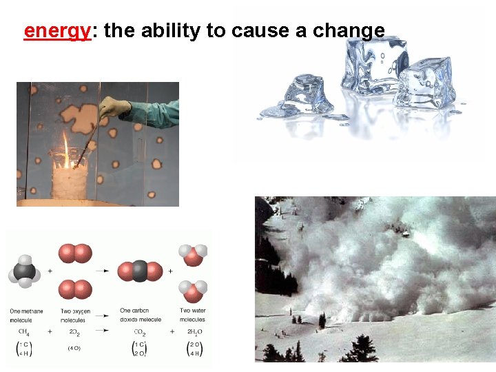 energy: the ability to cause a change 