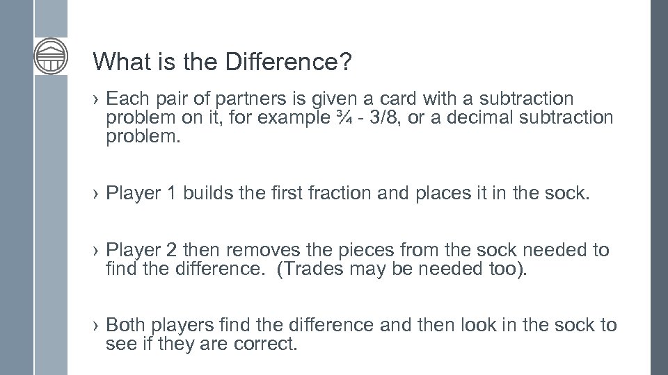 What is the Difference? › Each pair of partners is given a card with