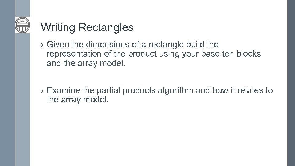 Writing Rectangles › Given the dimensions of a rectangle build the representation of the