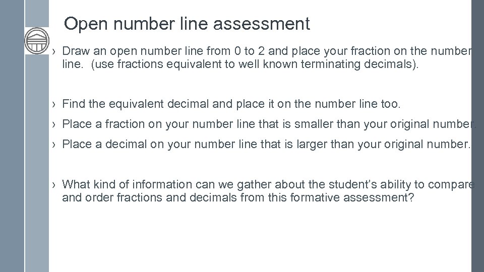 Open number line assessment › Draw an open number line from 0 to 2