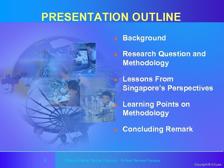 PRESENTATION OUTLINE l l Background Overview of Singapore Research Question and Singapore’s National Education