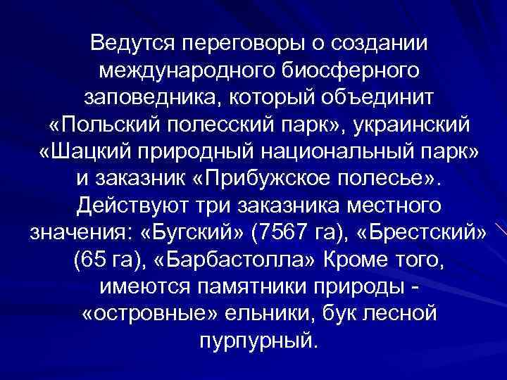 Ведутся переговоры о создании международного биосферного заповедника, который объединит «Польский полесский парк» , украинский