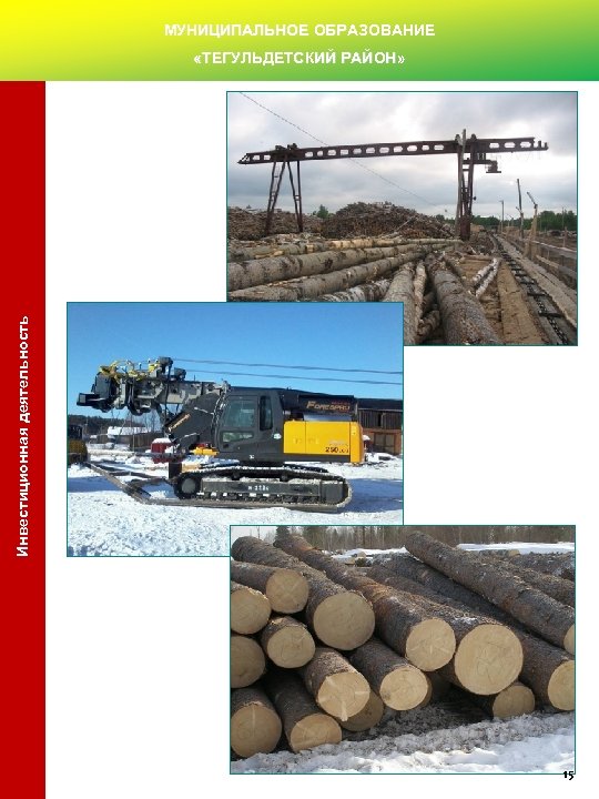 МУНИЦИПАЛЬНОЕ ОБРАЗОВАНИЕ Инвестиционная деятельность «ТЕГУЛЬДЕТСКИЙ РАЙОН» 15 