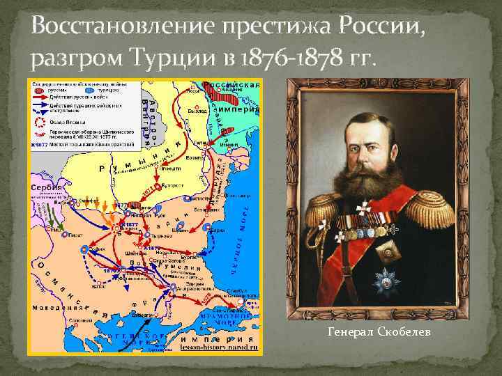 Восстановление престижа России, разгром Турции в 1876 -1878 гг. Генерал Скобелев 