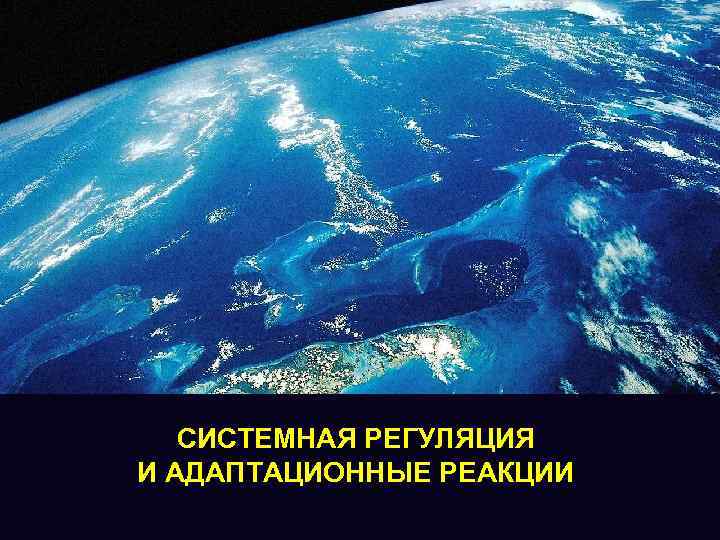 СИСТЕМНАЯ РЕГУЛЯЦИЯ И АДАПТАЦИОННЫЕ РЕАКЦИИ 