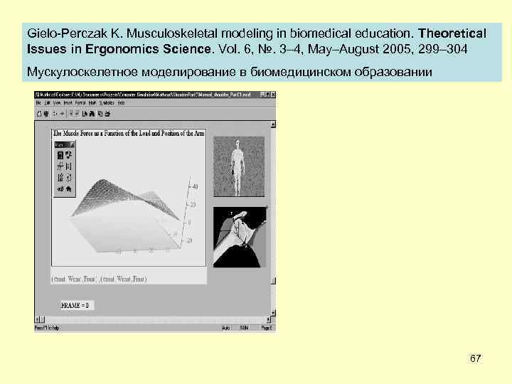 Gielo-Рerczak K. Musculoskeletal modeling in biomedical education. Theoretical Issues in Ergonomics Science. Vol. 6,