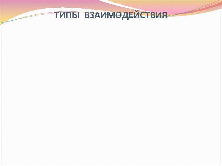 ТИПЫ ВЗАИМОДЕЙСТВИЯ 