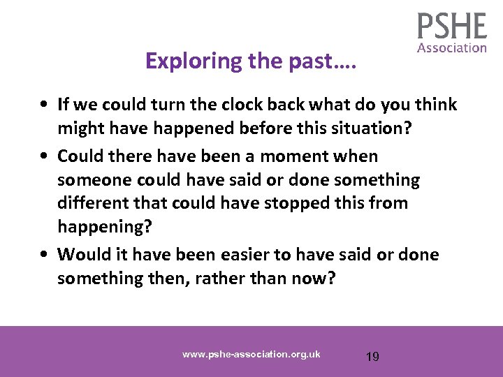 Exploring the past…. • If we could turn the clock back what do you