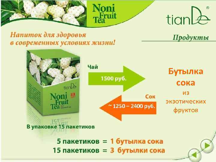 Бутылка сока ~ 1250 – 2400 руб. из экзотических фруктов 