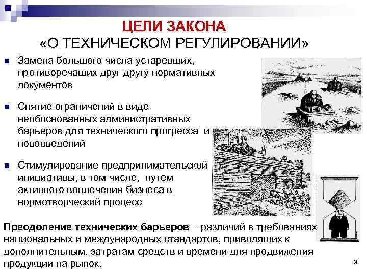 ЦЕЛИ ЗАКОНА «О ТЕХНИЧЕСКОМ РЕГУЛИРОВАНИИ» n Замена большого числа устаревших, противоречащих другу нормативных документов