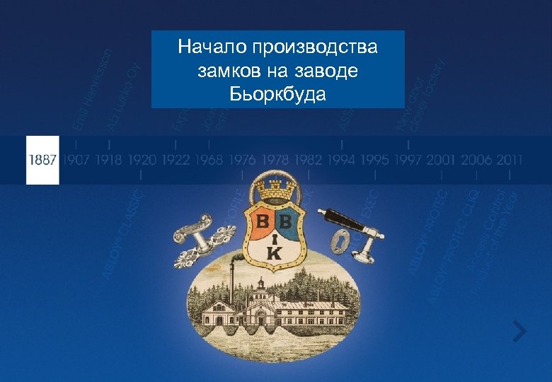 Начало производства замков на заводе Бьоркбуда 