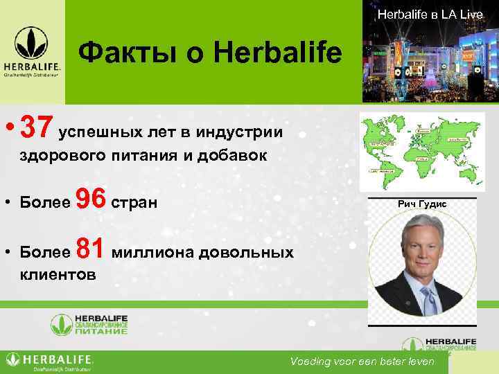 Herbalife в LA Live Факты о Herbalife • 37 успешных лет в индустрии здорового