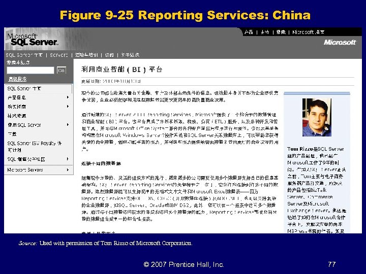 Figure 9 -25 Reporting Services: China Source: Used with permission of Tom Rizzo of