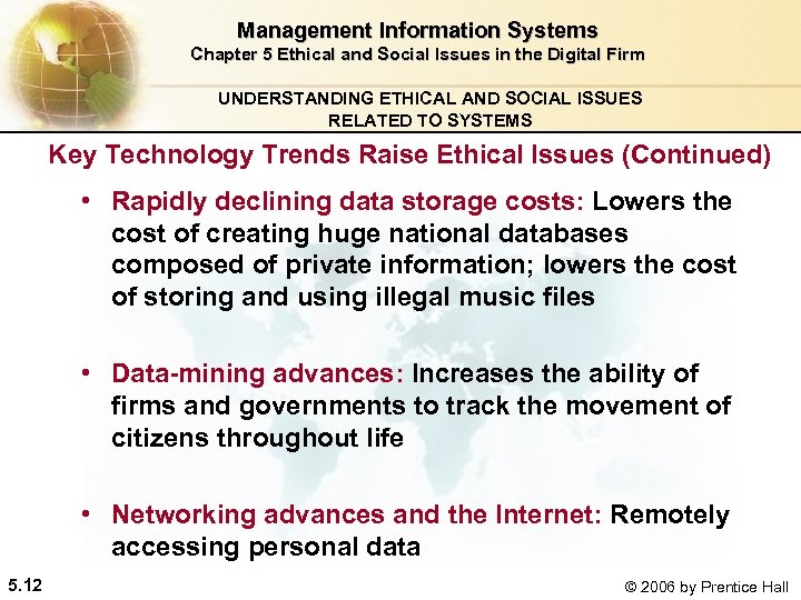 Management Information Systems Chapter 5 Ethical and Social Issues in the Digital Firm UNDERSTANDING