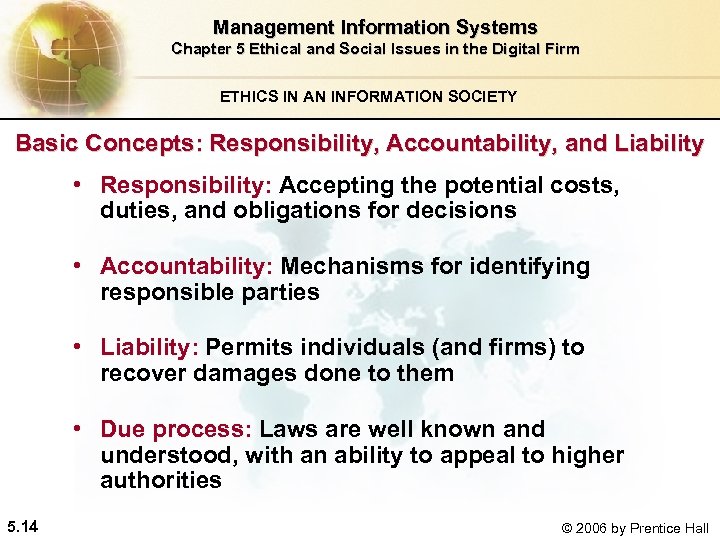 Management Information Systems Chapter 5 Ethical and Social Issues in the Digital Firm ETHICS