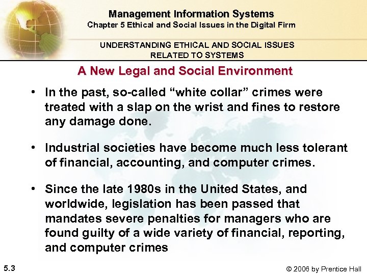 Management Information Systems Chapter 5 Ethical and Social Issues in the Digital Firm UNDERSTANDING