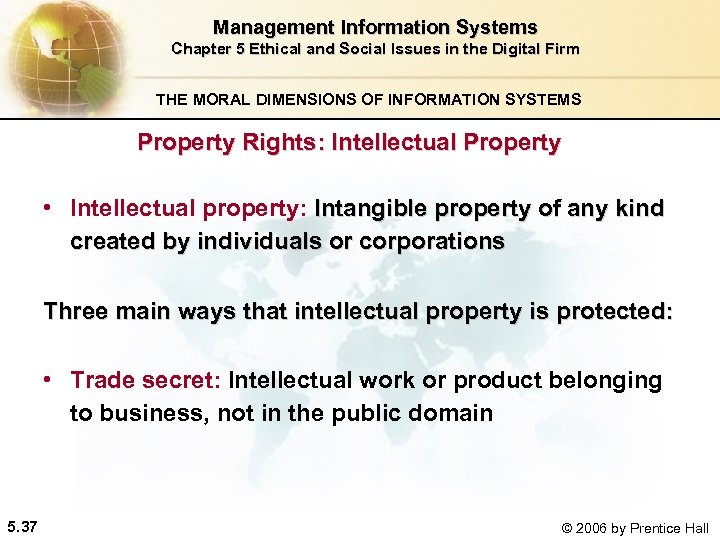 Management Information Systems Chapter 5 Ethical and Social Issues in the Digital Firm THE