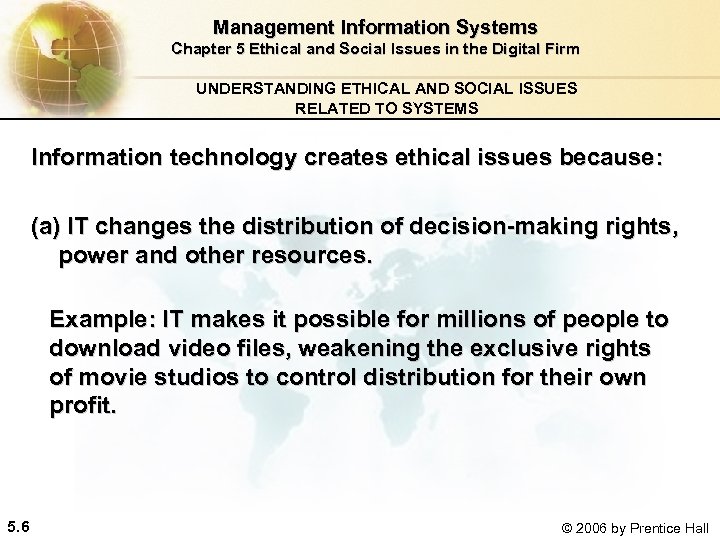 Management Information Systems Chapter 5 Ethical and Social Issues in the Digital Firm UNDERSTANDING