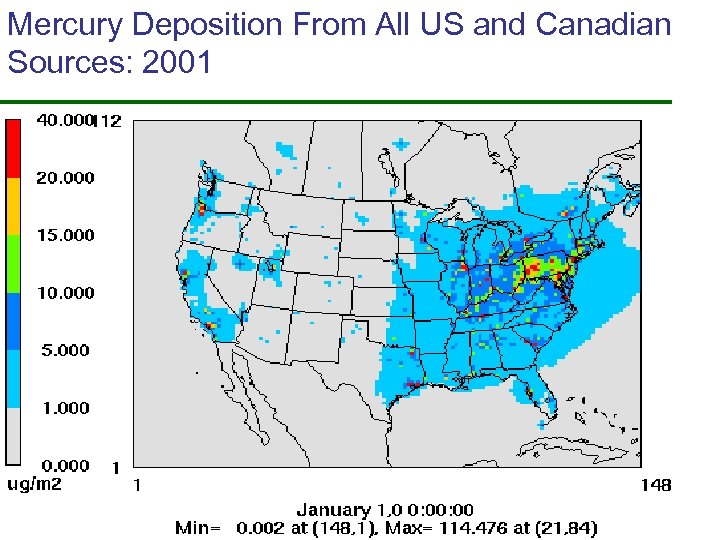 Mercury Deposition From All US and Canadian Sources: 2001 