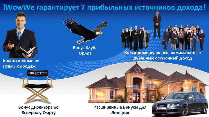 i. Wow. We гарантирует 7 прибыльных источников дохода! Бонус Клуба Орлов Комиссионные от прямых