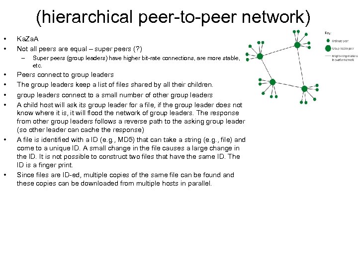 (hierarchical peer-to-peer network) • • Ka. Za. A Not all peers are equal –