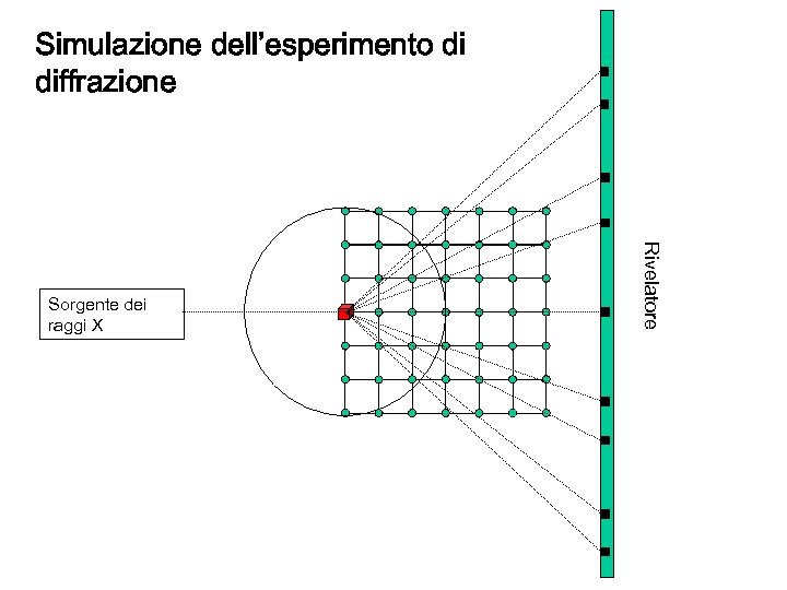 Simulazione dell’esperimento di diffrazione Rivelatore Sorgente dei raggi X 