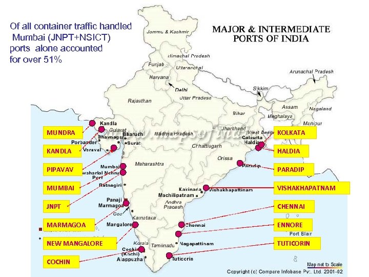 Of all container traffic handled Mumbai (JNPT+NSICT) ports alone accounted for over 51% MUNDRA