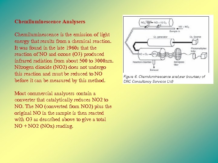 Chemiluminescence Analysers Chemiluminescence is the emission of light energy that results from a chemical