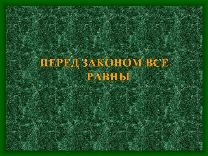 ПЕРЕД ЗАКОНОМ ВСЕ РАВНЫ 