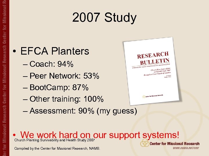 2007 Study • EFCA Planters – Coach: 94% – Peer Network: 53% – Boot.