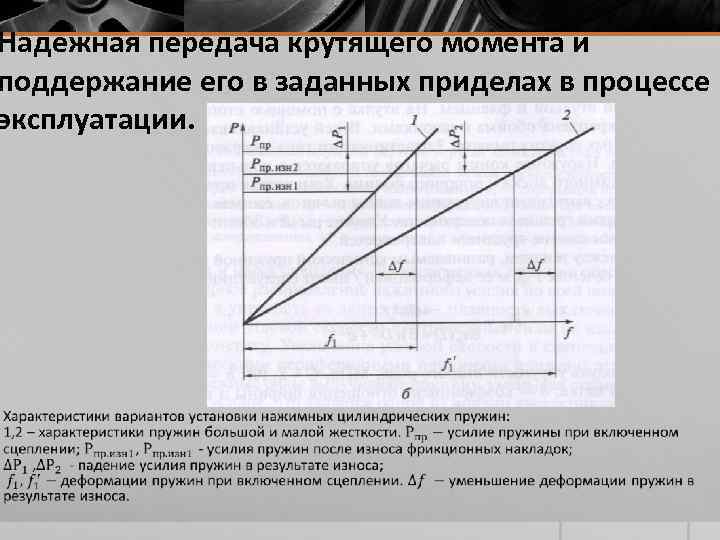 Надежная передача крутящего момента и поддержание его в заданных приделах в процессе эксплуатации. §