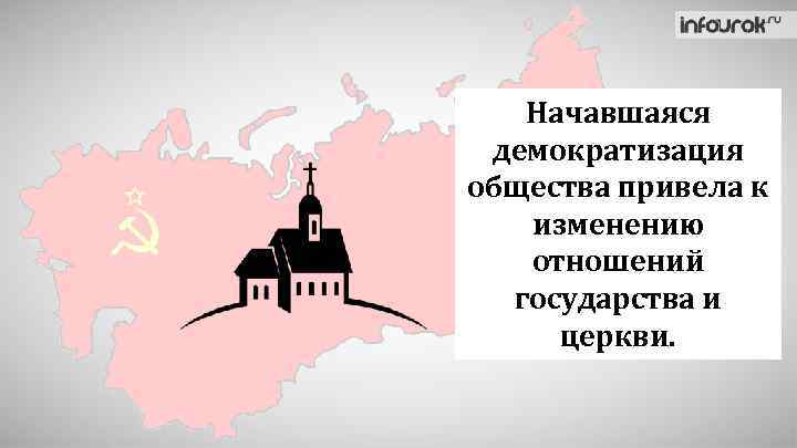 Начавшаяся демократизация общества привела к изменению отношений государства и церкви. 