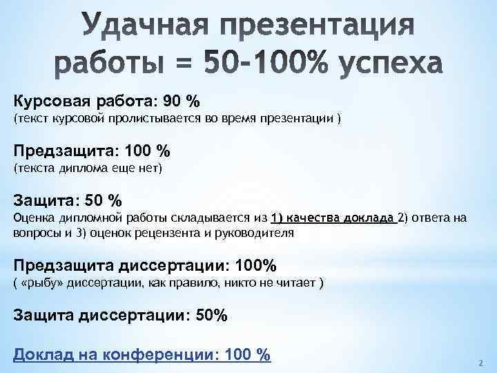 Курсовая работа: 90 % (текст курсовой пролистывается во время презентации ) Предзащита: 100 %