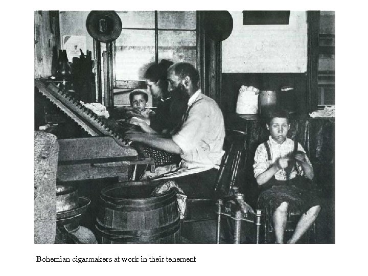 Bohemian cigarmakers at work in their tenement 