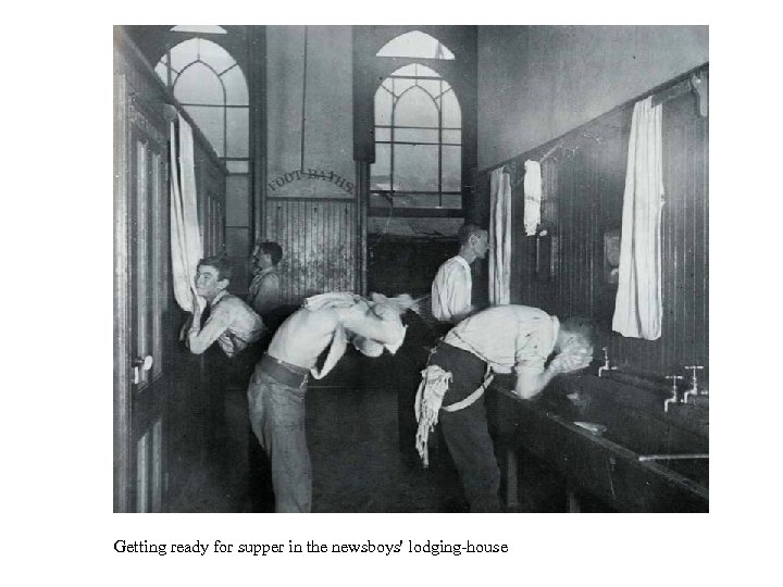 Getting ready for supper in the newsboys' lodging-house 