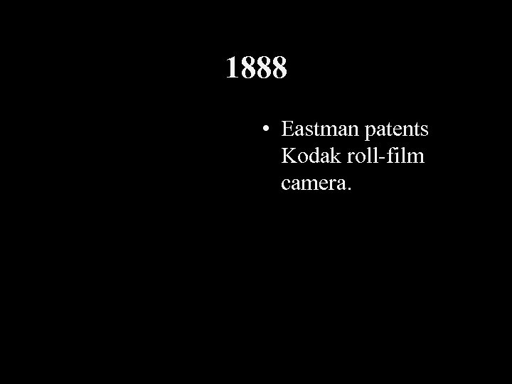 1888 • Eastman patents Kodak roll-film camera. 