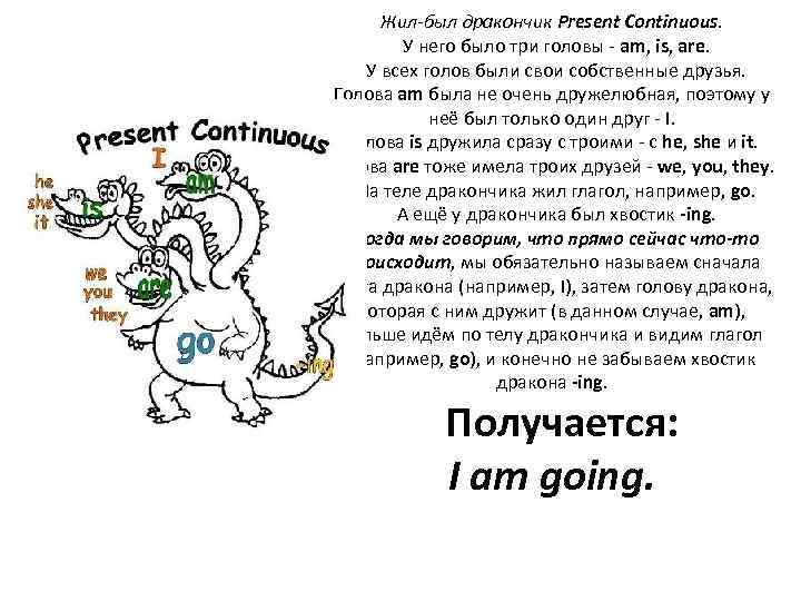 Present continuous дракончик картинки