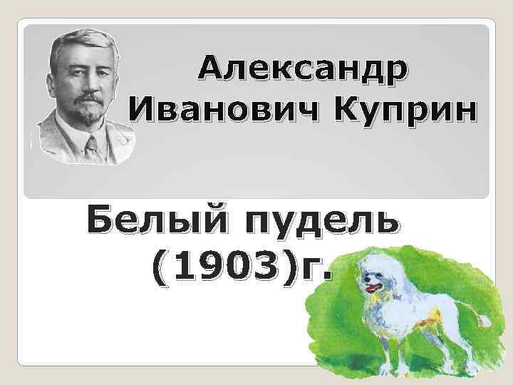 Белый пудель куприн презентация