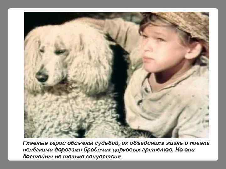 Главные герои обижены судьбой, их объединила жизнь и повела нелёгкими дорогами бродячих цирковых артистов.